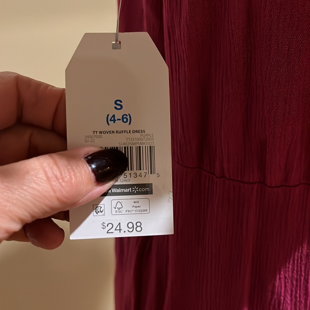 New with tags! Time and Tru Woven Ruffle Dress - Picture 8 of 8